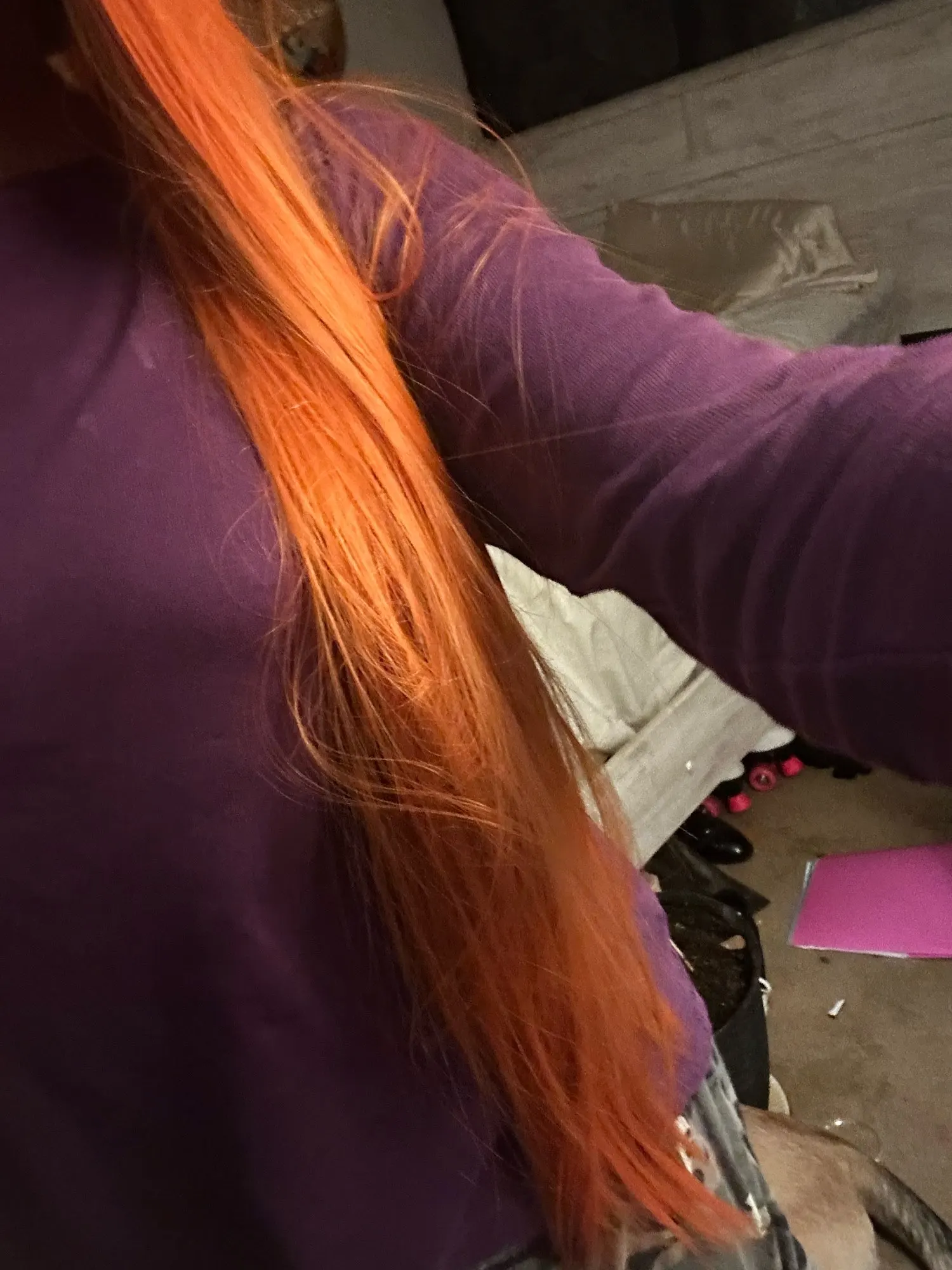 Foto de un comprador: Peluca naranja larga de Orihime para tu cosplay de Bleach
