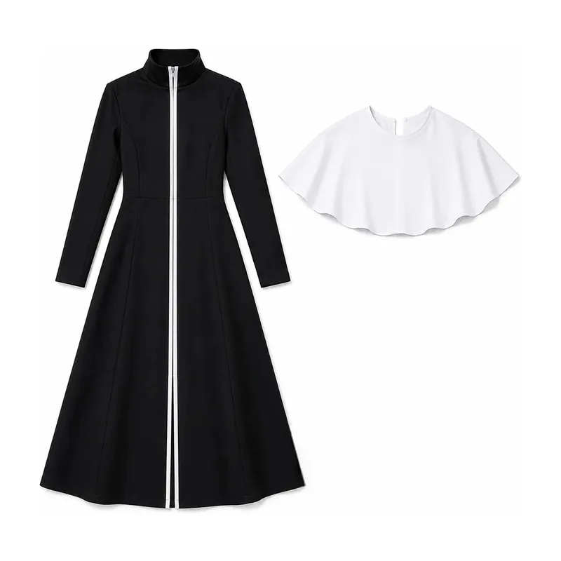 Disfraz de Aizen con bata negra y capa blanca de Bleach – Consulta la tabla de tallas