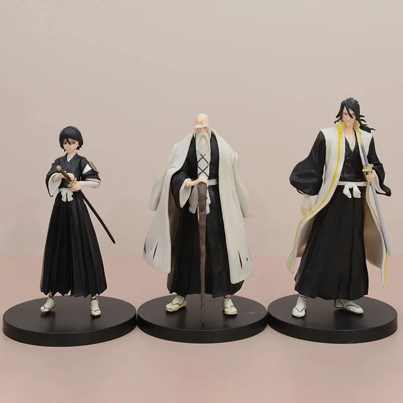 Bleach Kuchiki Rukia, Byakuya y Yamamoto: figura de 15 a 17 cm