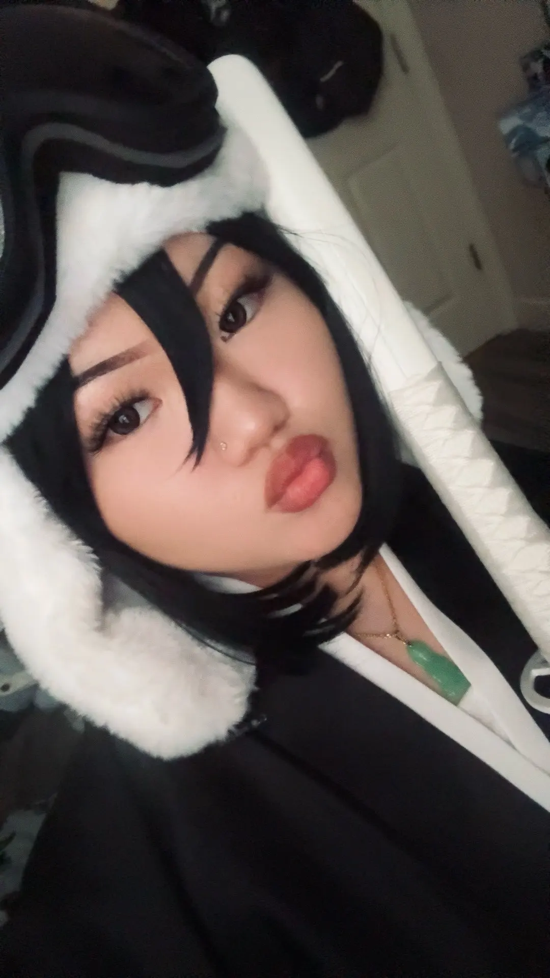 Foto de un comprador: Peluca corta y rizada de Rukia para tu cosplay de Bleach