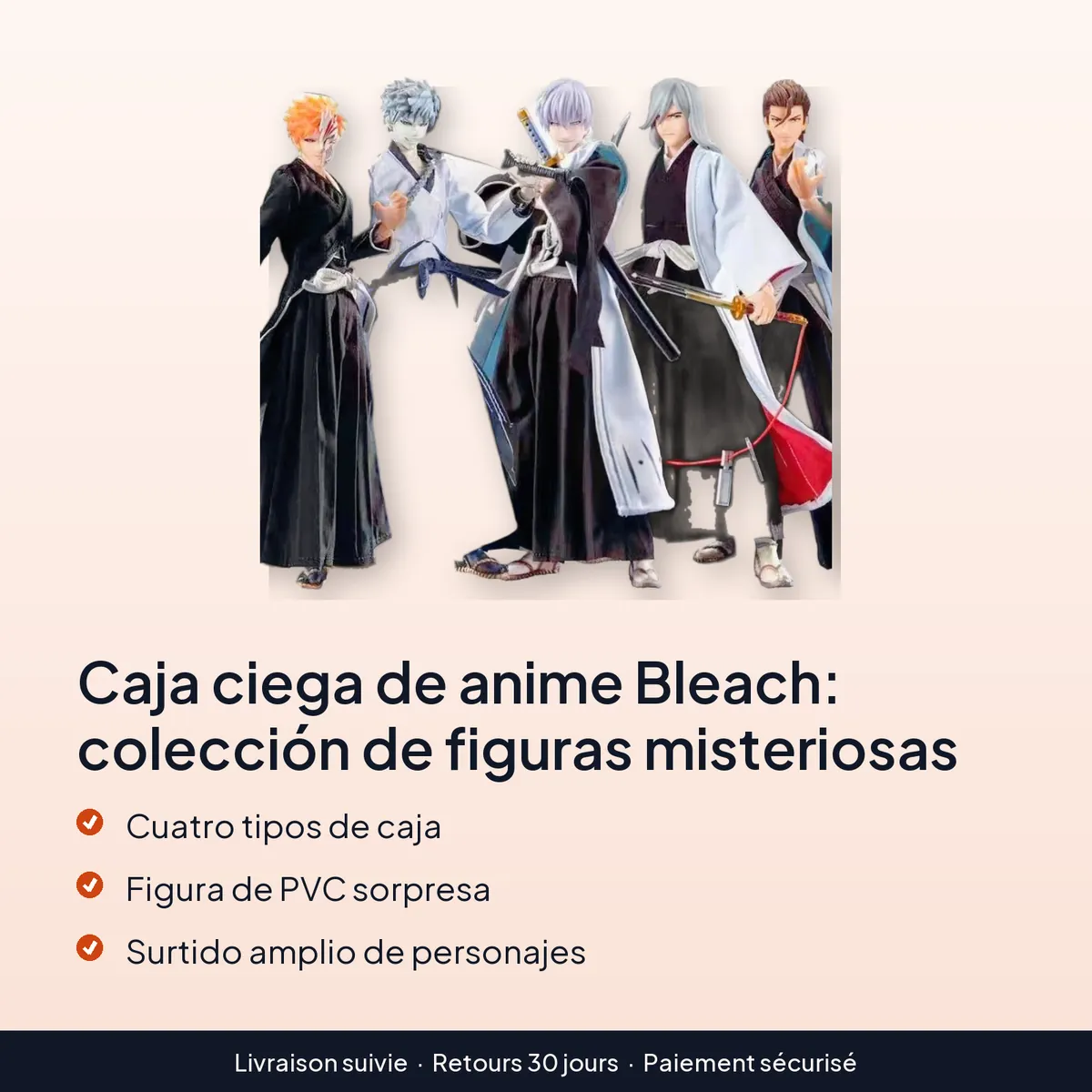 Caja ciega de anime Bleach: colección de figuras misteriosas : cuatro tipos de caja, figura de pvc sorpresa, surtido amplio de personajes