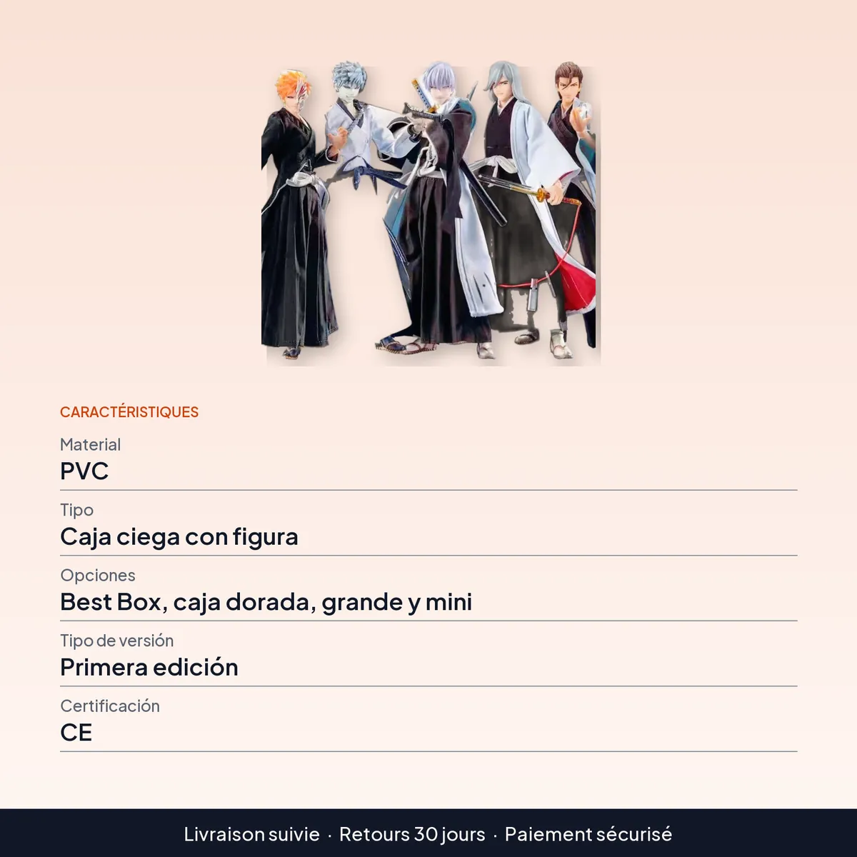 Caja ciega de anime Bleach: colección de figuras misteriosas : caractéristiques