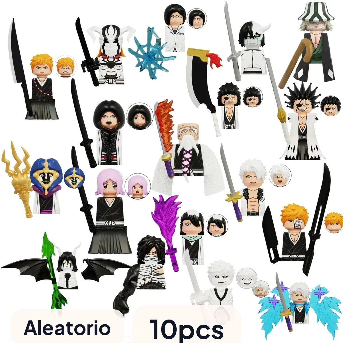 Caja sorpresa de bloques de construcción: mini figura de Bleach – aleatoria, lote de 10