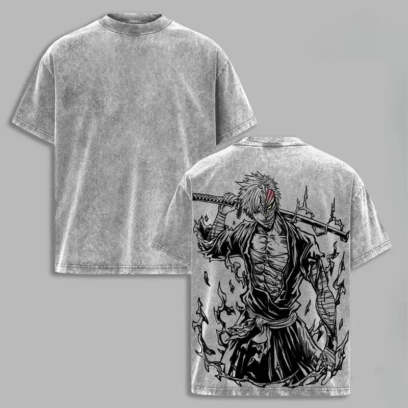 Playera vintage lavada de Ichigo con estampado doble – Combínala a tu gusto