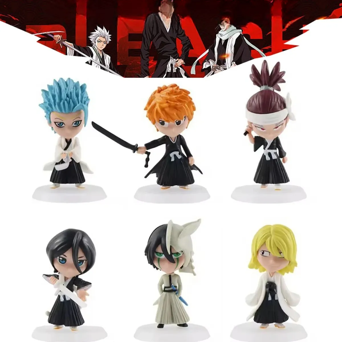Juego de figuras de acción de Bleach de 6 mini figuras con base – vue 2