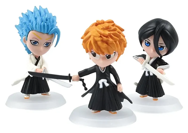 Juego de figuras de acción de Bleach de 6 mini figuras con base