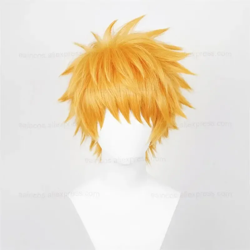 Peluca naranja corta de Ichigo para cosplay de 30 cm – Fibra sintética de 30 cm