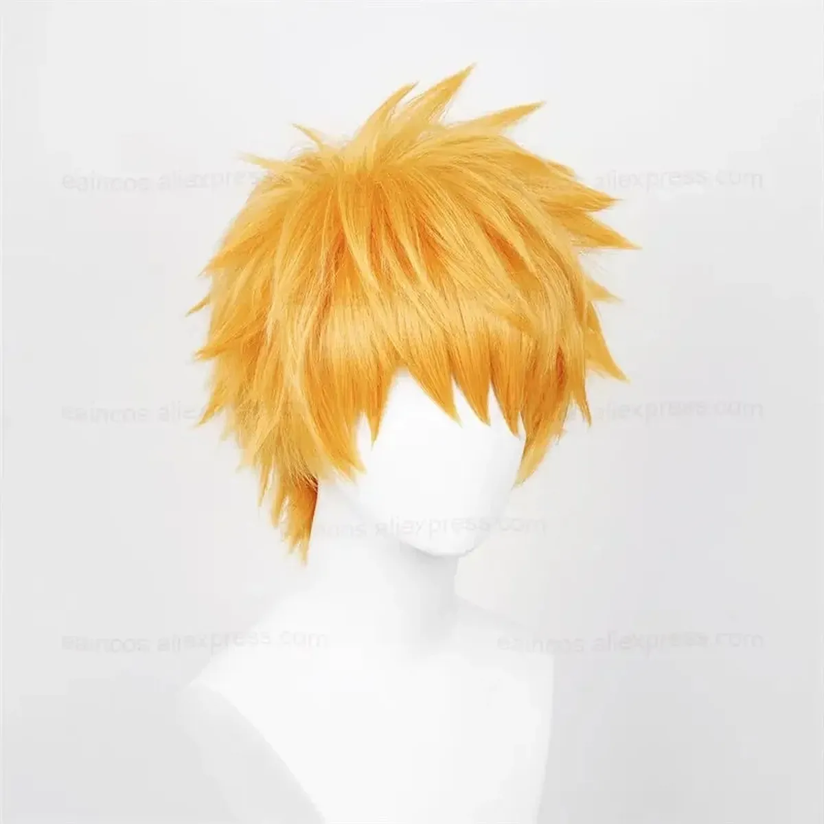 Peluca de Cosplay Kurosaki Ichigo, pelo corto naranja 30 cm – vue 4
