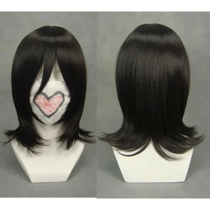 Peluca de Cosplay Rukia Kuchiki corta y rizada de pelo sintético