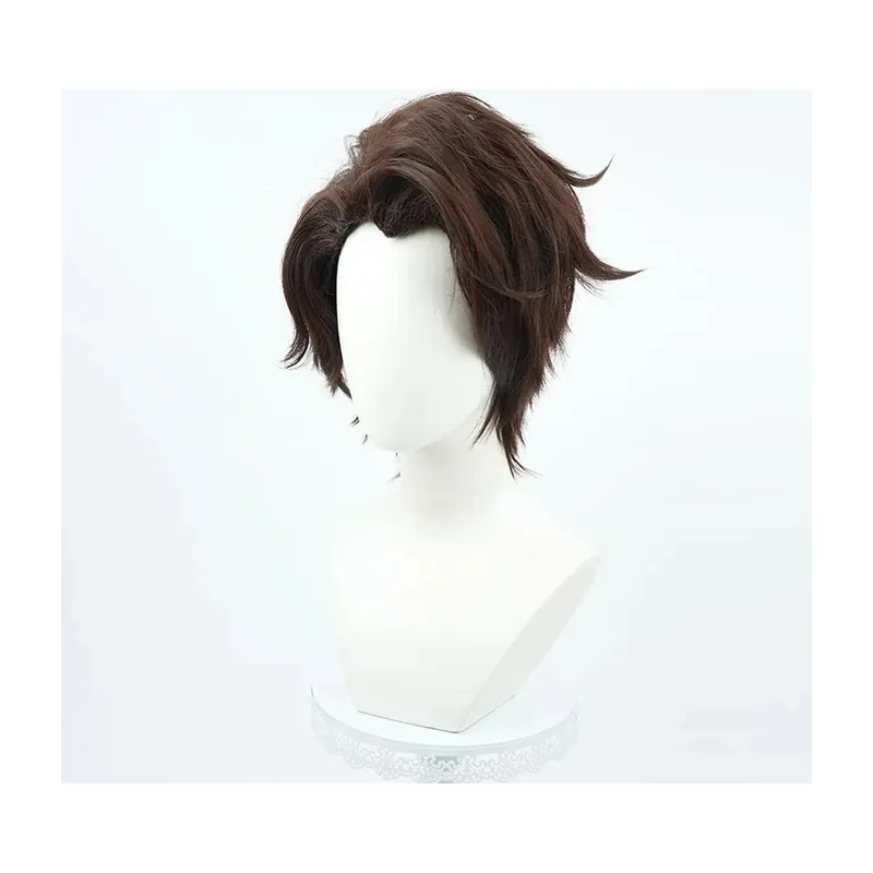 Peluca castaña de Aizen para cosplay de Bleach – Accesorio sintético unisex