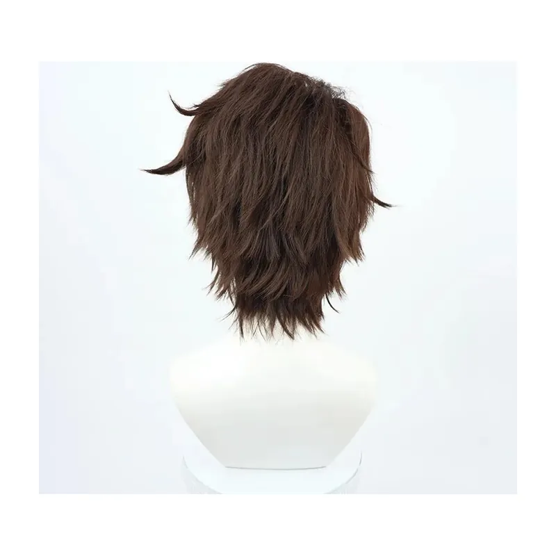Peluca castaña de Aizen para cosplay de Bleach – Ajusta y estiliza con cuidado