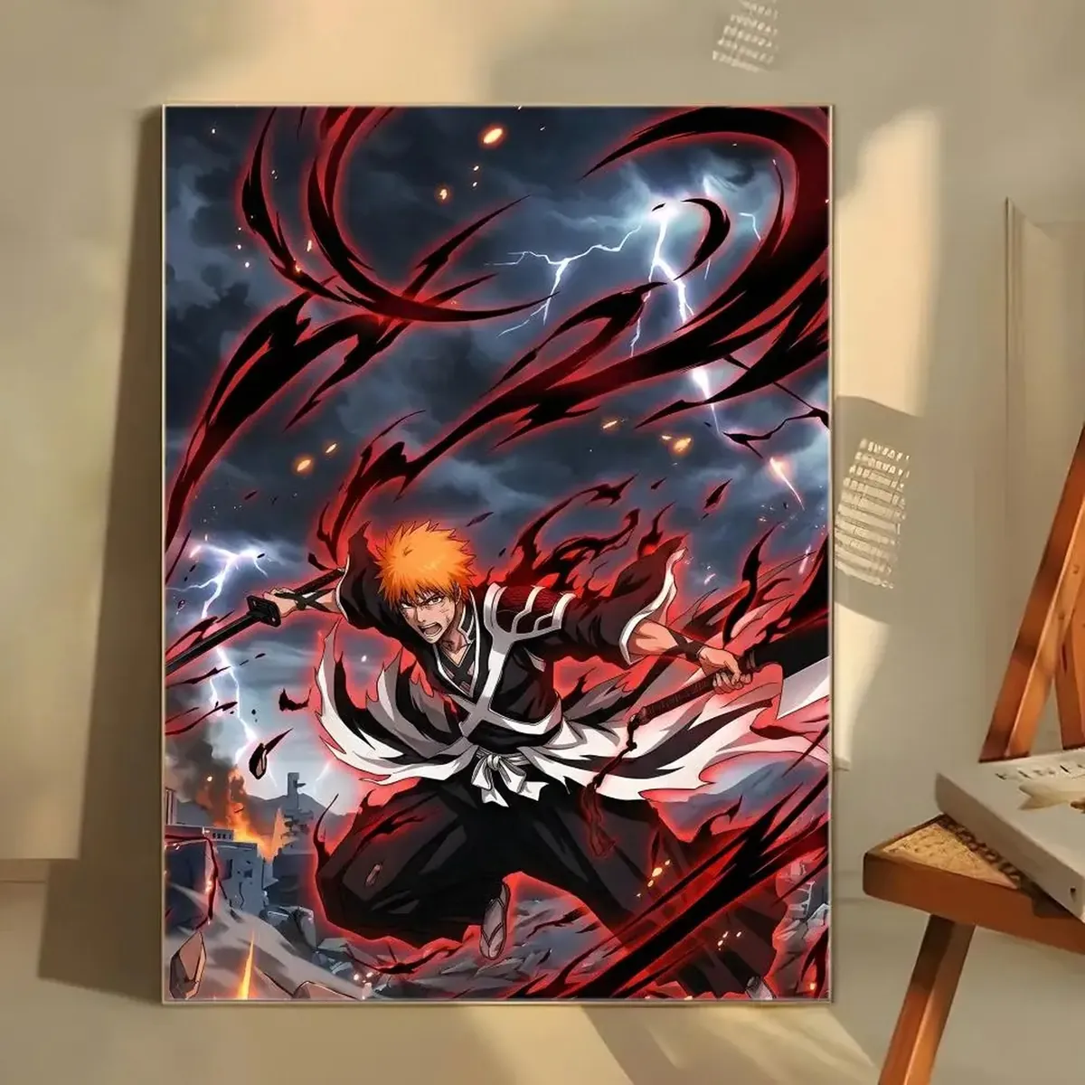 Póster de Anime de Fantasía Oscura B-Bleach Adhesivo Decorativo – blanco 18