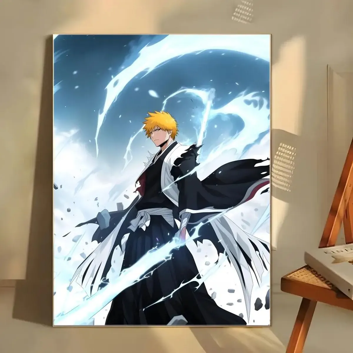 Póster de Anime de Fantasía Oscura B-Bleach Adhesivo Decorativo – blanco 25