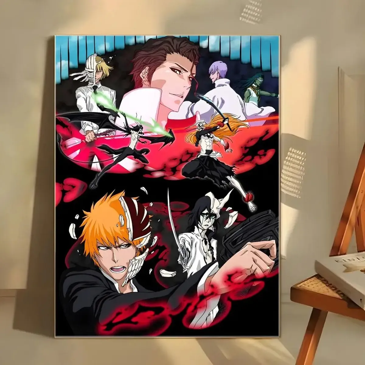 Póster de Anime de Fantasía Oscura B-Bleach Adhesivo Decorativo – blanco 28